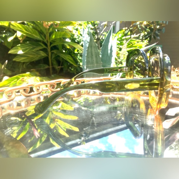 VNTG CHRISTIAN DIOR Rare Oversized Optyl Ombre Green Yellow Oversized Sunglasses - Picture 3 of 5